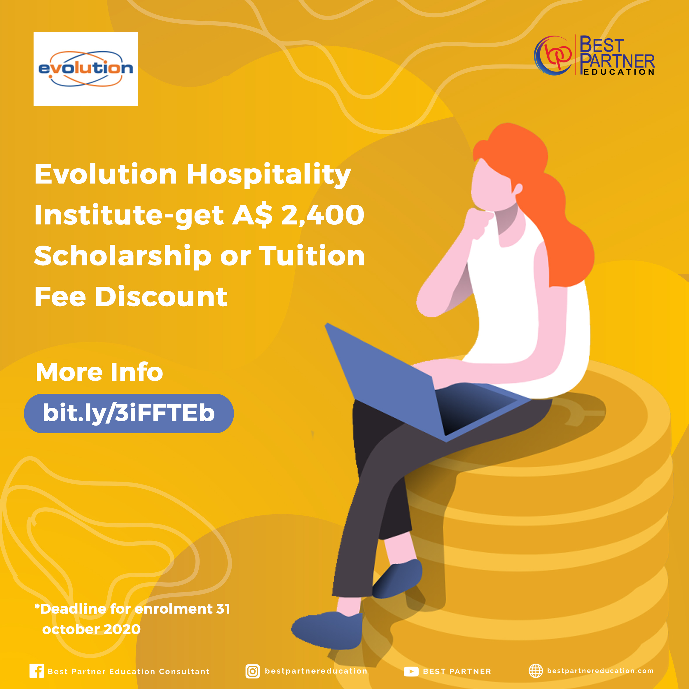 Evolution Hospitality Institute-get A$ 2,400 scholarship or tuition fee discount